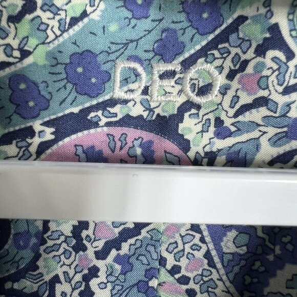 70s Psychedelic Blue Purple Paisley Long Sleeve Mens Button Up Shirt Italy Woven - Picture 15 of 15